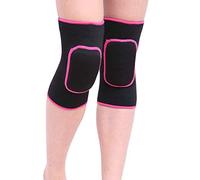 LuoShaiu Ginocchiera Ortopedica 2 pezzi Donne Bambini Danza Pallavolo Sport Ginocchio Sicurezza for gattonare Ginocchiere for bambini Tutore Ginocchio(Black Rose Red,L)