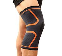 LuoShaiu Ginocchiera Ortopedica Ginocchiera a compressione sportiva in nylon elastico for ginocchiera a compressione da 1 pezzo Tutore Ginocchio(Orange,L)