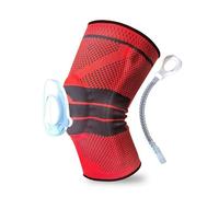 LuoShaiu Ginocchiera Ortopedica Ginocchiera Cinturino Supporto mediale della rotula Forte protezione della compressione del menisco Cuscinetti sportivi Tutore Ginocchio(Black red,M)