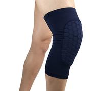 LuoShaiu Ginocchiera Ortopedica Ginocchiere a nido d'ape for basket, maniche for gambe, ginocchiere da calcio for pallavolo da calcio cellulare Tutore Ginocchio(Deep Blue,M)