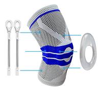 LuoShaiu Ginocchiera Ortopedica Ginocchiere Manicotto di compressione del ginocchio for l'esecuzione di menisco lacrima artrite sollievo dal dolore articolare uomini donne Tutore Ginocchio(Gray,L)