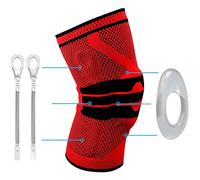 LuoShaiu Ginocchiera Ortopedica Ginocchiere Manicotto di compressione del ginocchio for l'esecuzione di menisco lacrima artrite sollievo dal dolore articolare uomini donne Tutore Ginocchio(Red,M)