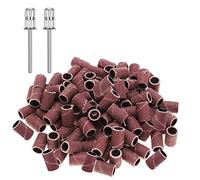 luoshaPUCY 100 Pezzi Nastri Abrasivi Manicure 180#, Ideale per Macchina Manicure Utensili Montati Teste di Molatura Cilindrica(2*Punta da Trapano per Unghie)