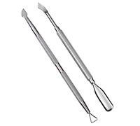luoshaPUCY 2 Pezzi Spingi Cuticole Professionale per Unghie a Doppia Testa Cuticle Pushers in Acciaio Inox, Set con Spingicuticole per le Cuticole di Mani e Piedi