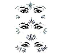 luoshaPUCY 3 Pcs Brillantini Adesivi di Gemme per Viso