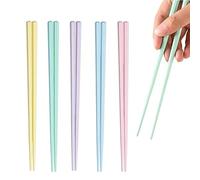 luoshaPUCY 5 Paia di Bacchette in Vetroresina, Riutilizzabili Bacchette in Lega di Alta qualità, Set di Bacchette Antiscivolo Sushi(5 Colore)