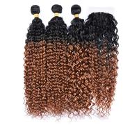 Luovce Extension per capelli sintetici, ondulati, 3 fasci da 55,9 cm con una chiusura, 230 grammi, T1b/30 colori