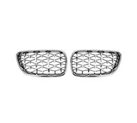 LUOWEINA Griglia anteriore for auto, adatta per, serie 2 F22 F23 F87 M2 2014-2019 Diamond Racing Grill Griglie Accessori Griglia paraurti anteriore auto(Silver)