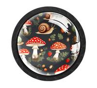Luoweisi 4 pomelli a forma di lumaca a fungo, pomelli rotondi per cassetti da 35 mm, maniglia per cassettiera, maniglia a foro singolo con viti per armadi da cucina, bagno, decorazione per la casa