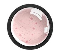 Luoweisi 4 pomelli a forma di stella rosa per armadietti, pomelli rotondi per cassetti e cassettiere, maniglie per comò a foro singolo, per decorare la casa della cucina, armadio, armadio