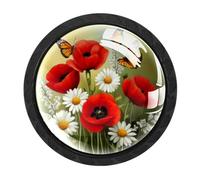 Luoweisi 4 pomelli a molla a farfalla per armadietti, pomelli rotondi per cassetti da 35 mm, maniglia per cassettiera, maniglia a foro singolo con viti per armadi da cucina, bagno, decorazione per la