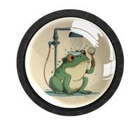 Luoweisi 4 pomelli divertenti a forma di rana, pomelli rotondi per cassetti e cassettiere, maniglie per comò a foro singolo, per decorare la casa della cucina, armadio, armadio