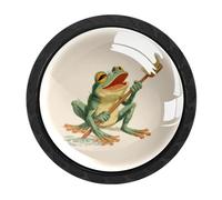 Luoweisi 4 pomelli divertenti a forma di rana retrò, pomelli rotondi per cassetti, maniglie per comò a foro singolo, per cucina, decorazione della casa, armadio, armadio