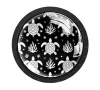 Luoweisi 4 pomelli neri a forma di tartaruga, pomelli rotondi per cassetti da 35 mm, maniglia per cassettiera, maniglia a foro singolo con viti per armadi da cucina, bagno, decorazione per la casa