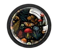 Luoweisi 4 pomelli rotondi a forma di fungo, per cassetti e cassettiere, maniglie a foro singolo, per cucina, decorazione della casa, armadio, armadio