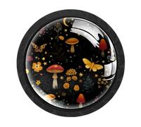 Luoweisi 4 pomelli rotondi a forma di fungo, per cassetti e cassettiere, maniglie a foro singolo, per cucina, decorazione della casa, armadio, armadio