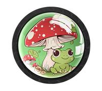 Luoweisi 4 pomelli rotondi a forma di rana a fungo, pomelli rotondi per cassetti, maniglie per comò a foro singolo, per cucina, decorazione domestica, armadio, armadio