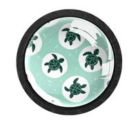 Luoweisi 4 pomelli rotondi a forma di tartaruga verde, 35 mm, per cassetti, maniglia per cassettiera, maniglia a foro singolo con viti, per armadi da cucina, bagno, decorazione per la casa