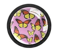 Luoweisi 4 pomelli rotondi per armadietti a farfalla, 35 mm, per cassetti, maniglie per cassettiera, foro singolo, con viti, per armadi da cucina, bagno, decorazione per la casa