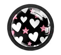 Luoweisi 4 pomelli rotondi per armadietti a forma di stella, 35 mm, per cassetti, maniglie a foro singolo, con viti, per armadi da cucina, bagno, decorazione per la casa