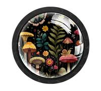 Luoweisi 4 pomelli rotondi per cassetti a forma di lumaca a fungo, pomelli rotondi per cassettiera, maniglie per comò a foro singolo, per cucina, decorazione domestica, armadio, armadio