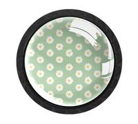 Luoweisi 4 pomelli rotondi per cassetti e cassettiere, con motivo a margherita, maniglie per comò a foro singolo, per decorare la casa della cucina, armadio, armadio