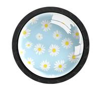 Luoweisi 4 pomelli rotondi per cassetti e cassettiere, motivo floreale a margherita, per cucina, decorazione della casa, armadio, armadio