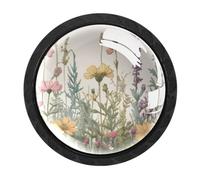 Luoweisi 4 pomelli vintage per armadietti con erbe aromatiche, pomelli rotondi per cassetti da 35 mm, maniglia per cassettiera, foro singolo, con viti, per armadi da cucina, bagno, decorazione per la