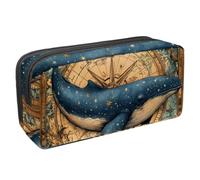 Luoweisi Astuccio per matite di grande capacità, organizer per cancelleria, multifunzione, per forniture per ufficio, streghe, gatti e zucche, Multicolore 10., 2.3x8.2x3.9in/6x21x10cm, Organizer per