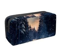 Luoweisi Astuccio per matite di grande capacità, organizer per cancelleria, multifunzione, per forniture per ufficio, renna, notte stellata, foresta, Multicolore 2., 2.3x8.2x3.9in/6x21x10cm, Organizer