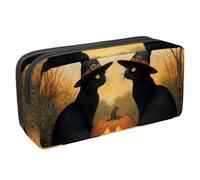 Luoweisi Astuccio per matite di grande capacità, organizer per cancelleria, multifunzione, per forniture per ufficio, streghe, gatti e zucche, Multicolore 1., 2.3x8.2x3.9in/6x21x10cm, Organizer per