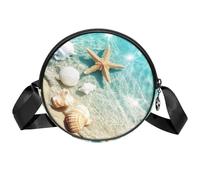 Luoweisi Borse a tracolla da donna con conchiglie da spiaggia a forma di stella marina borsa a tracolla rotonda alla moda, Multicolore 6., Taglia unica