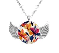 Luoweisi Collana con ali d'angelo con caramelle bianche e nere, gioielli in lega di zinco, regalo per uomini e donne, Misura unica, lega di alluminio, Nessuna pietra preziosa