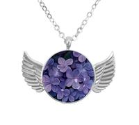 Luoweisi Collana con ali d'angelo con caramelle bianche e nere, gioielli in lega di zinco, regalo per uomini e donne, Misura unica, lega di alluminio, Nessuna pietra preziosa