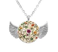 Luoweisi Collana con ali d'angelo con caramelle bianche e nere, gioielli in lega di zinco, regalo per uomini e donne, Misura unica, lega di alluminio, Nessuna pietra preziosa