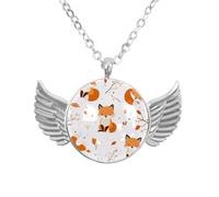 Luoweisi Collana con ali d'angelo con caramelle natalizie, gioielli in lega di alluminio, regalo per uomini e donne, Misura unica, lega di alluminio, Nessuna pietra preziosa
