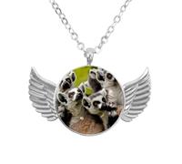 Luoweisi Collana con ali d'angelo con libellule nere, ciondolo in lega di zinco, gioiello regalo per uomini e donne, Misura unica, lega di alluminio, Nessuna pietra preziosa