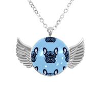 Luoweisi Collana con ali d'angelo con teschi di farfalle blu, in lega di alluminio, gioielli regalo per uomini e donne, Misura unica, lega di alluminio, Nessuna pietra preziosa