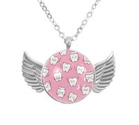 Luoweisi Collana con ciondolo a forma di ali d'angelo con stella marina e conchiglia blu, in lega di zinco, gioiello regalo per uomini e donne, Misura unica, lega di alluminio, Nessuna pietra preziosa