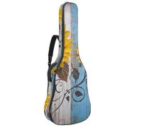 Luoweisi Custodia per chitarra classica, 39, 40, 104 cm, spessore 10 mm, imbottita, rustica, viola, farfalla, margherita, impermeabile, con tasca e tracolla regolabile, Multicolore 5., moderno