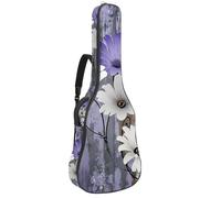 Luoweisi Custodia per chitarra classica, 39, 40, 104 cm, spessore 10 mm, imbottita, rustica, viola, farfalla, margherita, impermeabile, con tasca e tracolla regolabile, Multicolore 3, moderno