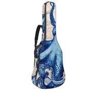 Luoweisi Custodia per chitarra classica, 39, 40, 104 cm, spessore 10 mm, imbottita, rustica, viola, farfalla, margherita, impermeabile, con tasca e tracolla regolabile, Multicolore 11, moderno