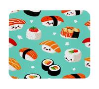 Luoweisi Tappetino per mouse con sushi kawaii, 25 x 21 cm, ultra sottile, con base antiscivolo, per computer portatile da gioco, casa, ufficio