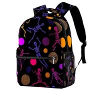 Luoweisi Zaino per la scuola con scheletri di danza, motivo floreale, per ragazzi e ragazze, leggero, casual, per viaggi, sport, Multicolore 10., M, Casual
