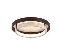 LUOYAOB 40W/45W/50W Modern Stone Flush-Mount Ceiling Light,LED Japanese Style Yellow Travertine Ceiling Lamp,Vintage Dimmable Marble Close to Ceiling for Bathroom Corridor Entrance(21.65in)