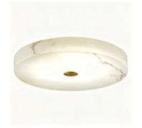LUOYAOB Alabaster Marble LED Ceiling Light, 19.6 inches Round Natural Stone Flush Mount Ceiling Lamp for Bedroom Bathroom Kitchen Dimmable(S)