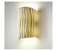 LUOYAOB Applique da parete moderno e minimalista in resina Lampada da parete scultorea a coste verdi Illuminazione verso il basso Illuminazione Corridoio Camera da letto Soggiorno Lampada(Blanc)