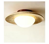 LUOYAOB Plafoniera moderna in travertino, pietra gialla, lampada da incasso | Apparecchio for montaggio su superficie for interni con presa G9 for sala da pranzo, corridoio, ristorante e decorazioni