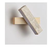 LUOYAOB Yellow Travertine LED Wall Sconce 360° Rotatable Wall Mount Light Modern Solid Wood Wall Lamp Wabi Sabi Adjustable Bedside Reading Lamp for Bedroom, Brown(Natural wood color)