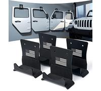 Lupar Appendiabiti da porta con bandiera americana, in alluminio, da parete, rimovibile, con rivestimento in gomma, compatibile con Jeep Wrangler 1956-2023, confezione da 4